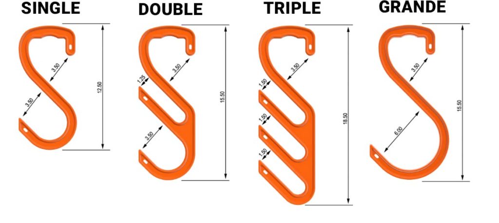 High 5 Hooks Dimensions